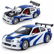Машинка BMW M3 GTR 1:24 Бело-синий (24452, 6972112094588)