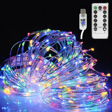 Гирлянда нить Роса USB 20м 200LED 8 режимов Разноцветный (60929)