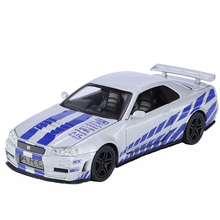 Машинка Nissan Skyline GTR R34 1:32 игрушка Серый (60822, 6978387656414)